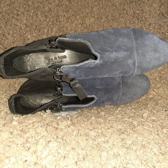 RAG & BONE-Margot-Black & Navy Suede Ankle Boots Block Heel Booties-SZ 35-NWOB - Picture 5 of 7